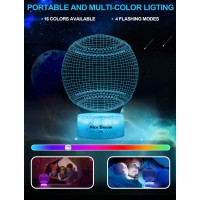 Nice Dream Baseball Night Light For Kids, 3D Illusion Night Lamp, 16 Colors Changing With Remote Control, Room Decor, Gifts For Children Boys Girls