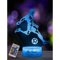 Nice Dream Soccer Player Night Light For Kids, 3D Illusion Night Lamp, 16 Colors Changing With Remote Control, Room Decor, Gifts For Children Boys Girls