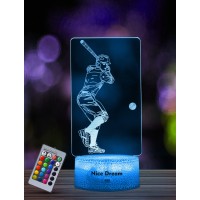 Nice Dream Baseball Player Night Light For Kids, 3D Illusion Night Lamp, 16 Colors Changing With Remote Control, Room Decor, Gifts For Children Boys Girls