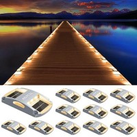 Agptek Solar Driveway Lights 12 Pack Solar Deck Lights Outdoor Dock Marine Lights Led Dock Lights Solar Powered Waterproof Driv