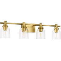 Solfart Bathroom Lighting Fixtures Over Mirror Wall Sconce Gold Vanity Light Fixtures 4 Lights Bathroom Light