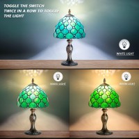 Tiffany Table Lamp Stained Glass Crystal Bead Style Table Light Handmade Desk Bedside Table Night Lamp Antique Art Craft Gifts