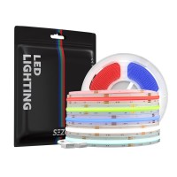 Sezo Rgb Fcob Cob Led Strip Light 16.4Ft/5M 24V Color Changing Light Strips With 840Leds/M 10Mm Width Multicolor Flexible High Density Uniform Tape Lights For Home Diy Decoration Party Bar