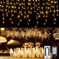 Icicle Lights Outdoor 33 Ft 384 Led Icicle Christmas Lights With 72 Drops 8 Modes Icicle String Lights With Remote Timer W