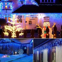 Icicle Lights Outdoor 40 Ft 432 Led Icicle Christmas Lights With 81 Drops 8 Modes Icicle String Lights With Remote Timer W