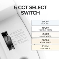 Maxxima 15 In Led Flush Mount Ceiling Light Fixture 2100 Lumens 5 Cct 2700K5000K Round Color Selectable Panel Light Dimmab