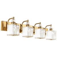 Ralbay Crystal Gold Vanity Lights 4Lights 315Gold Crystal Vanity Lights Over Mirror Modern Crystal Gold Bathroom Vanity Ligh