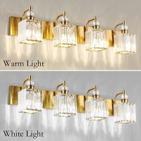 Ralbay Crystal Gold Vanity Lights 4Lights 315Gold Crystal Vanity Lights Over Mirror Modern Crystal Gold Bathroom Vanity Ligh