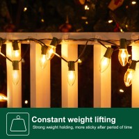 Brightown Clear Light Clips - Strongly Sticky With 50-Clips, 60-Stickers Christmas Light Clips, Uv-Resistant Material, Decorate Damage-Free Cable Clips For Indoor Outdoor String Lights