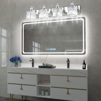 Ralbay Modern Crystal Vanity Light For Bathroom 4 Light 315Chrome Bathroom Wall Light Fixtures Over Mirror Bathroom Wall Ligh