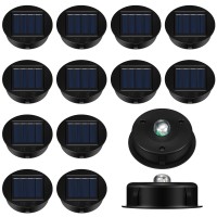 12 Pack Replacement Solar Light Parts Solar Light Replacement Tops Waterproof Led Solar Panel Lantern Lid Light Outdoor Solar Light Replacement Top Kit For Hanging Lanterns Patio Decor (3.15 In)