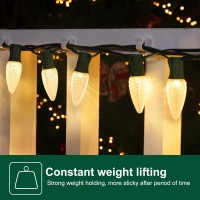 Brightown White Light Clips - Strongly Sticky With 25-Clips, 30-Stickers Christmas Light Clips, Uv-Resistant Material, Decorate Damage-Free Cable Clips For Indoor Outdoor String Lights