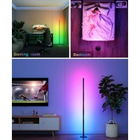 Gonhui Rgb+Ic Corner Floor Lamp, Led Smart Floor Lamp Compatible With Alexa, Color Changing Ambience Light With Music Sync, Modern Corner Lit Standing Lamp For Living Room Bedroom Gaming Room