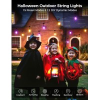 Xmcosy Outdoor String Lights 96Ft Smart Patio Lights Rgbw 30 Led Bulbs App Wifi Control Works With Alexa Ip65 Waterproof