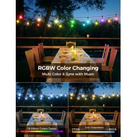 Xmcosy Outdoor String Lights 96Ft Smart Patio Lights Rgbw 30 Led Bulbs App Wifi Control Works With Alexa Ip65 Waterproof