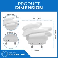 Ohlectric Mini Spiral T3 Compact Fluorescent Light Bulbs Twist And Lock Gu24 Base 120V 13W 800L 2Pin Fluorescent Bulb