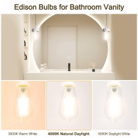 Sailstar E26 Led Bulb 60 Watt Equivalent, Led Edison Bulbs 800Lm, 4000K Natural Daylight, 120V Cri85+ 6W Clear Vintage Light Bulbs For Bathroom Vanity, Dining Living Room, Non-Dimmable, 6 Pack