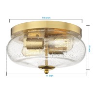 Darkaway Farmhouse Ceiling Light Fixtures Flush Mount Ceiling Light Indoor Outdoor Ceiling Light With Seeded Glass Shade For Ha