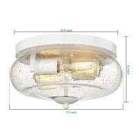 Darkaway Farmhouse Ceiling Light Fixtures Flush Mount Indoor Outdoor Ceiling Light With Seeded Glass Shade For Hallway Kitchen B