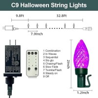 Anycosy Halloween Lights 328 Ft 50 Led C9 Halloween Color Change Lights With Remote And Timer Function Waterproof And Connecta