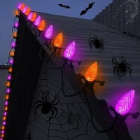 Anycosy Halloween Lights 328 Ft 50 Led C9 Halloween Color Change Lights With Remote And Timer Function Waterproof And Connecta