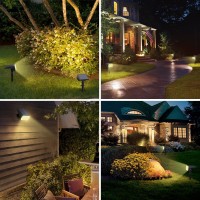 Welalo Solar Spot Lights Outdoor, [6 Pack/52 Led/3 Modes] 2-In-1 Solar Landscape Spotlights, Solar Powered Security Lights, Ip65 Waterproof Wall Lights For Walkway Yard Garden Driveway(Warm White)