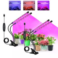 Sdovuerc Grow Lights For Indoor Plants Full Spectrum Led Plant Lamps With Clips And 3M Cables For Seeding Growing2 Pack