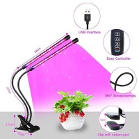 Sdovuerc Grow Lights For Indoor Plants Full Spectrum Led Plant Lamps With Clips And 3M Cables For Seeding Growing2 Pack