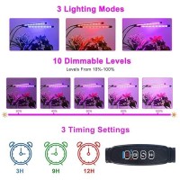 Sdovuerc Grow Lights For Indoor Plants Full Spectrum Led Plant Lamps With Clips And 3M Cables For Seeding Growing2 Pack