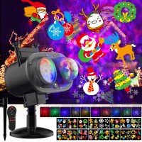 Christmas Decorations Projector Lights Outdoor,Holiday Lights Projector With Remote Control Timer, 26 Hd Effects (3D Ocean Wave & Patterns) Waterproof Landscape Lights For Halloween Xmas Party Garden