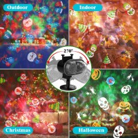 Christmas Decorations Projector Lights Outdoor,Holiday Lights Projector With Remote Control Timer, 26 Hd Effects (3D Ocean Wave & Patterns) Waterproof Landscape Lights For Halloween Xmas Party Garden