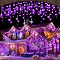 Christmas Icicle Lights Outdoor Decorations 640 Led 656 Ft Icicle String Lights With 120 Drops 8 Modes Curtain Fairy Icicle Li