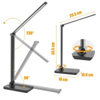 Qpeuim Desk Lamp Led Desk Lamps Eyecaring Desk Lamps Dimmable Table Lamps Dimmable Office Lamp With Usb Port Touch Control For