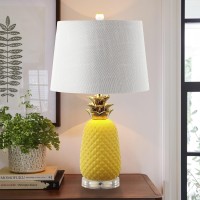 Jonathan Y Jyl4019D Pineapple 23 Classic Vintage Ceramic Led Table Lamp Modern Contemporary Bedside Desk Nightstand Lamp For Bed