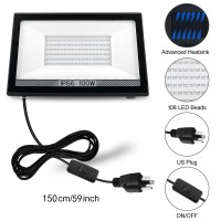 Tsun 2 Pack 100W Led Black Light Blacklight Flood Light With Plug Ip65 Waterproof 144 Led Beads Black Flood Lights For Glow In