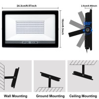 Tsun 2 Pack 100W Led Black Light Blacklight Flood Light With Plug Ip65 Waterproof 144 Led Beads Black Flood Lights For Glow In