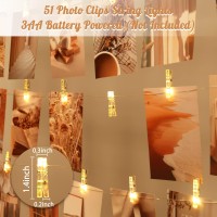 100Led Photo Clips String Light33Ft Fairy Lights With 51 Clips Battery Operated String Lights With Clips For Pictures Room De