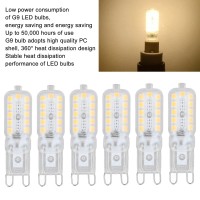 Fafeicy 6Pcs Dimmable G9 Led Bulb, 5W Transparent Cover 22Led Dimmable G9 Light Bulb For Ceiling Light Wall Light Table Light(Warm White 110-140V)