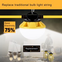 G Gjia 100Ft Construction String Lights Ip65 Waterproof Etl Certified Led String Work Lights 5000K Daylight 18Awg Wire Linkabl