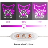 Japanese Anime Neon Light Kuromi Neon Sign 3D Art Led Sign Kuromi Heart Kawaii Led Light Purple Kuromi Wall Light Bedroom Game