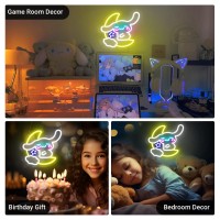 Japanese Cinnamoroll Neon Sign 3D Art Cinnamoroll Hug The Moon Led Neon Wall Light Cute Anime Room Decor For Bedroom Game Room