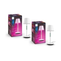 Philips Hue Go Smart Portable Table Lamp, White - White And Color Ambiance Led Color-Changing Light - 2 Pack - Indoor And Outdoor Use - Control With Hue App Or Voice Assistant