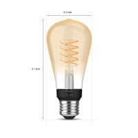 Philips Hue Smart 60W St19 Filament Led Bulb - Soft Warm White Light - 2 Pack - 550Lm - E26 - Indoor - Control With Hue App - Compatible With Alexa, Google Assistant And Apple Homekit.