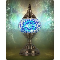 Yarradecor Turkish Moroccan Lamp With Bronze Base Handmade Tiffany Mosaic Glass Lamps Portable Bedside Lamps With Rechargeable