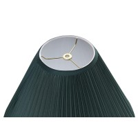 Aspen Creative 33193 Transitional Hardback Empire Shaped Mushroom Pleated Dark Green Spider Shade 6 Top X 16 Bottom X 12