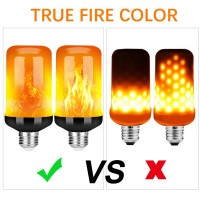 Y- Stop Led Flame Light Bulb, Upgraded 4 Modes Fire Light Bulbs With Upside Down Effect, E26 Base Flickering Light Bulbs For Halloween Decorations, Christmas, Outdoor, Indoor, Home Decor, 2 Pack