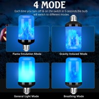 Y Stop Led Flame Light Bulb Upgraded 4 Modes Fire Light Bulbs With Upside Down Effect E26 Base Flickering Light Bulbs For Hal