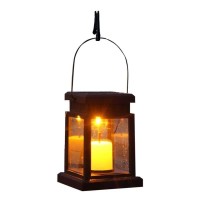 Solar Lights Outdoor Hanging Lanterns Candle Flickering Flame Effect Led Solar Lights Warm White Decorative Lighting With Stak