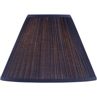 Aspen Creative 33195 Transitional Hardback Empire Shaped Mushroom Pleated Dark Blue Spider Shade 6 Top X 16 Bottom X 12