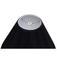 Aspen Creative 33192 Transitional Hardback Empire Shaped Mushroom Pleated Black Spider Shade 6 Top X 16 Bottom X 12 Slan